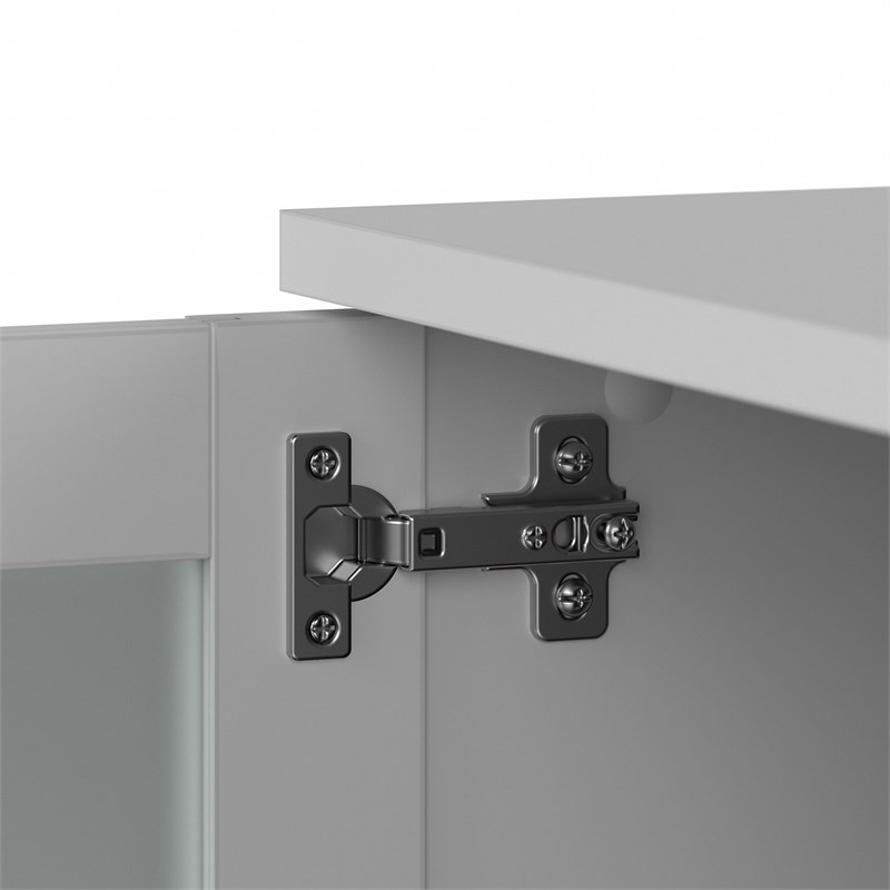 Pemberly Row 72W Desk Hutch in White and Storm Gray - Engineered Wood