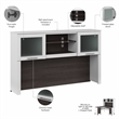 Pemberly Row 60W Desk Hutch in White and Storm Gray - Engineered Wood