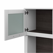 Pemberly Row 60W Desk Hutch in White and Storm Gray - Engineered Wood