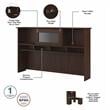 Pemberly Row Modern 60W Hutch in Modern Walnut - Engineered Wood