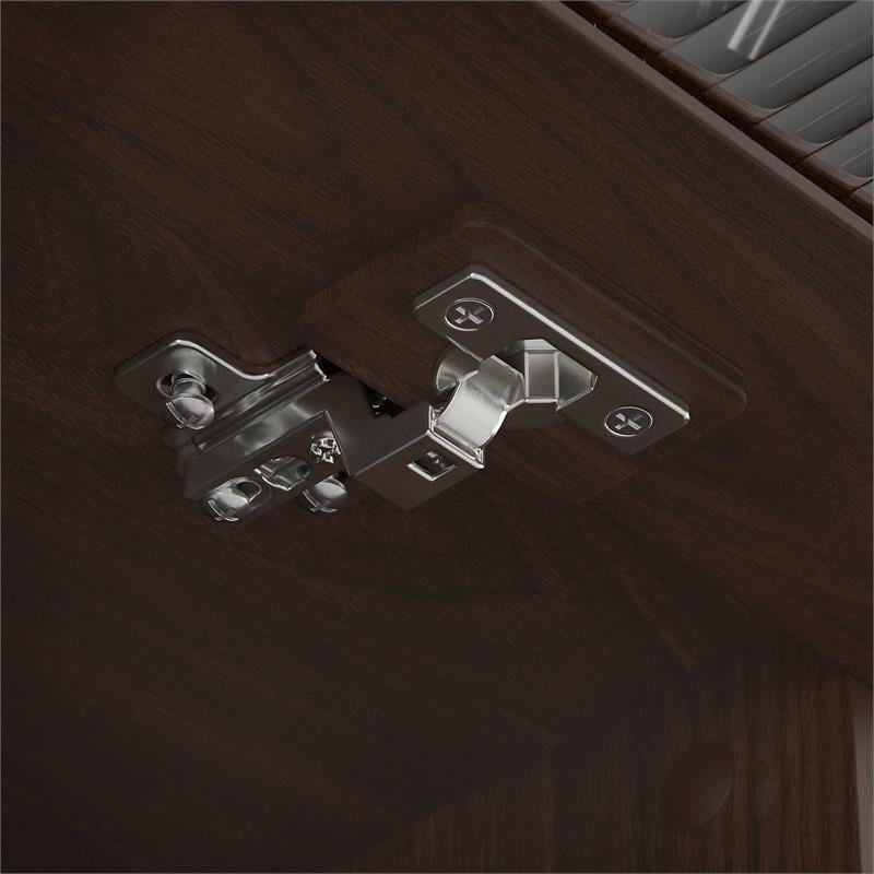 Pemberly Row Modern 60W Hutch in Modern Walnut - Engineered Wood