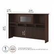 Pemberly Row Modern 60W Hutch in Modern Walnut - Engineered Wood