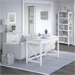 Pemberly Row 48W Writing Desk with Lateral File Cabinet and Bookcase
