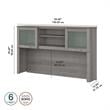 Pemberly Row 60W Desk Hutch in Platinum Gray - Engineered Wood