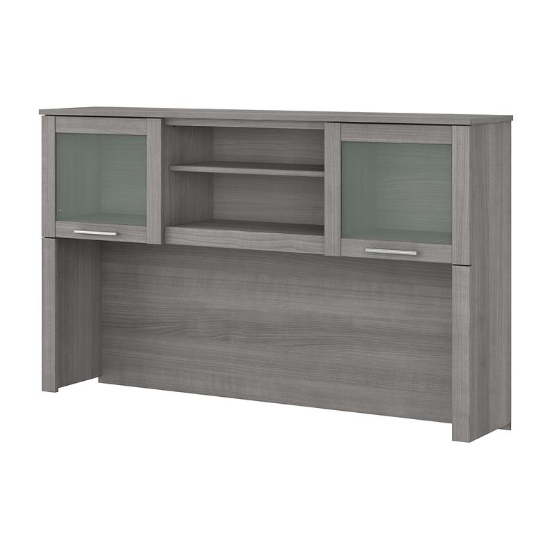 Pemberly Row 60W Desk Hutch in Platinum Gray - Engineered Wood