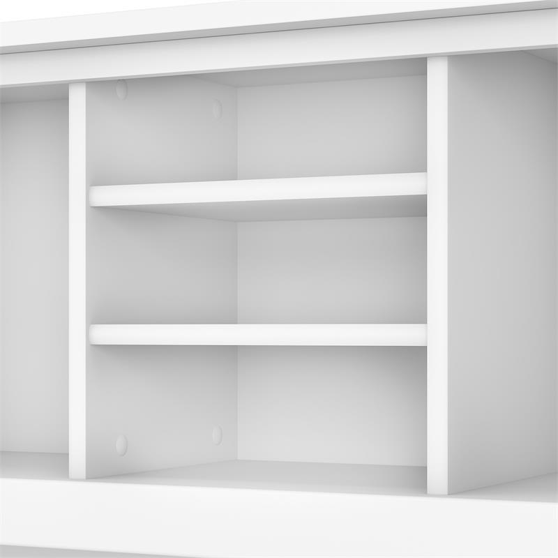 Pemberly Row Modern 72W Desk Hutch in White - Engineered Wood