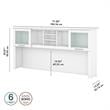 Pemberly Row Modern 72W Desk Hutch in White - Engineered Wood