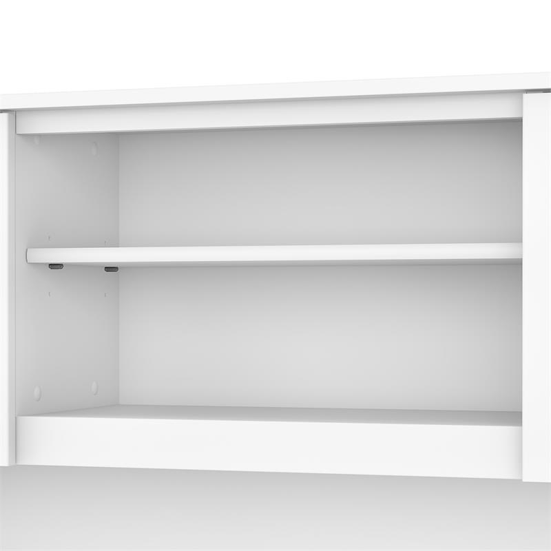 Pemberly Row Modern 60W Desk Hutch in White - Engineered Wood