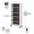 Pemberly Row 72W Desk with Hutch and Bookcase in White/Gray - Engineered Wood