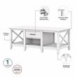 Pemberly Row Coffee Table with End Tables in Pure White Oak - Engineered Wood