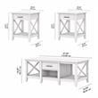 Pemberly Row Coffee Table with End Tables in Pure White Oak - Engineered Wood