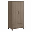 Pemberly Row Tall Storage Cabinet with Doors in Ash Gray - Engineered Wood
