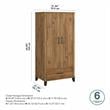 Pemberly Row Tall Kitchen Pantry Cabinet in Fresh Walnut - Engineered Wood