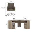Pemberly Row Engineered Wood Computer Desk and Chair Set in Ash Gray