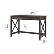 Pemberly Row 48W Writing Desk in Dark Gray Hickory - Engineered Wood