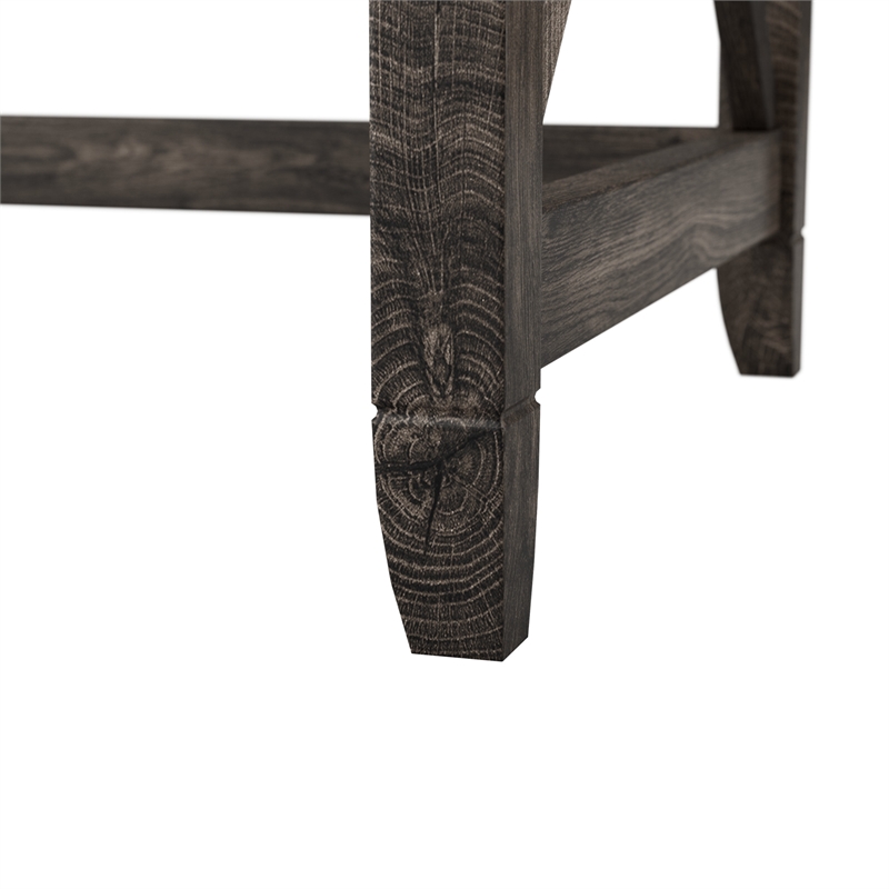 Pemberly Row 48W Writing Desk in Dark Gray Hickory - Engineered Wood