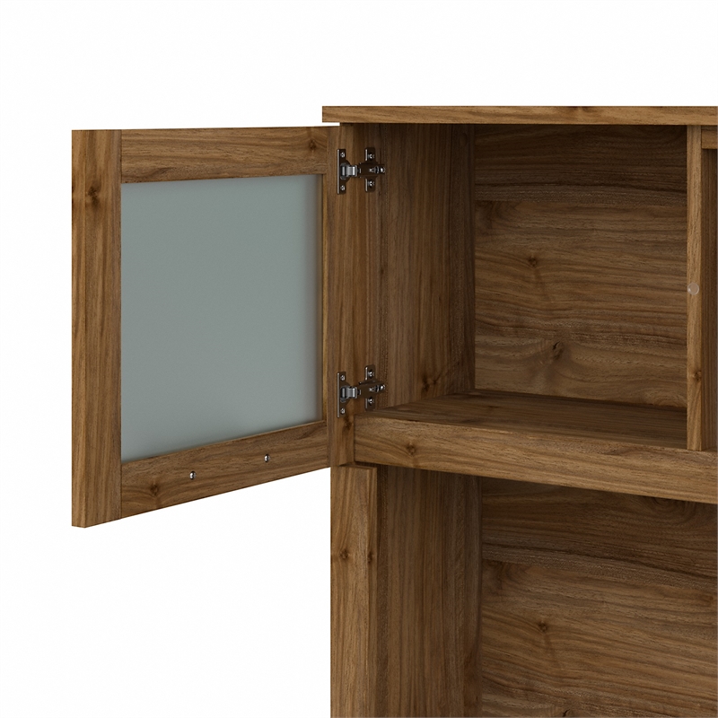 Pemberly Row 72W Desk Hutch in Fresh Walnut - Engineered Wood