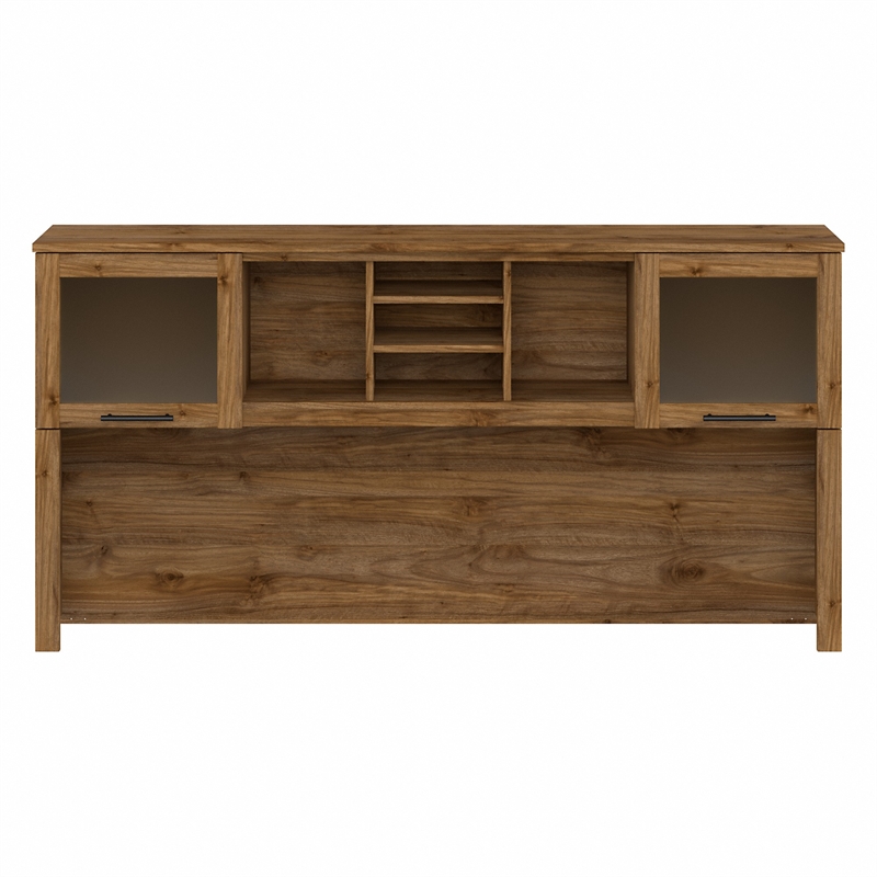 Pemberly Row 72W Desk Hutch in Fresh Walnut - Engineered Wood