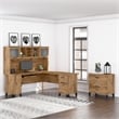 Pemberly Row 72W Desk Hutch in Fresh Walnut - Engineered Wood