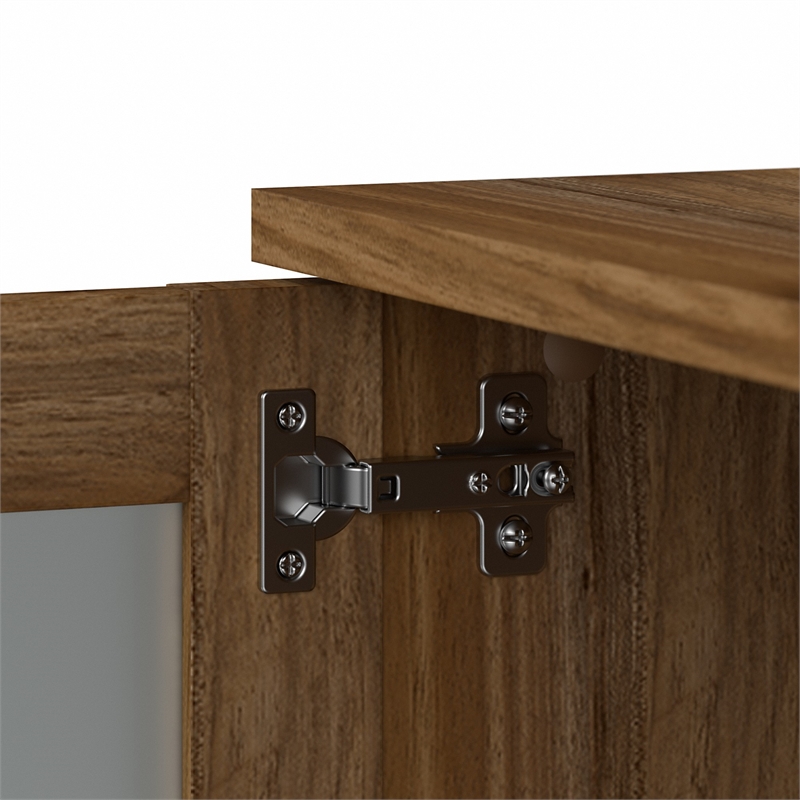 Pemberly Row 72W Desk Hutch in Fresh Walnut - Engineered Wood