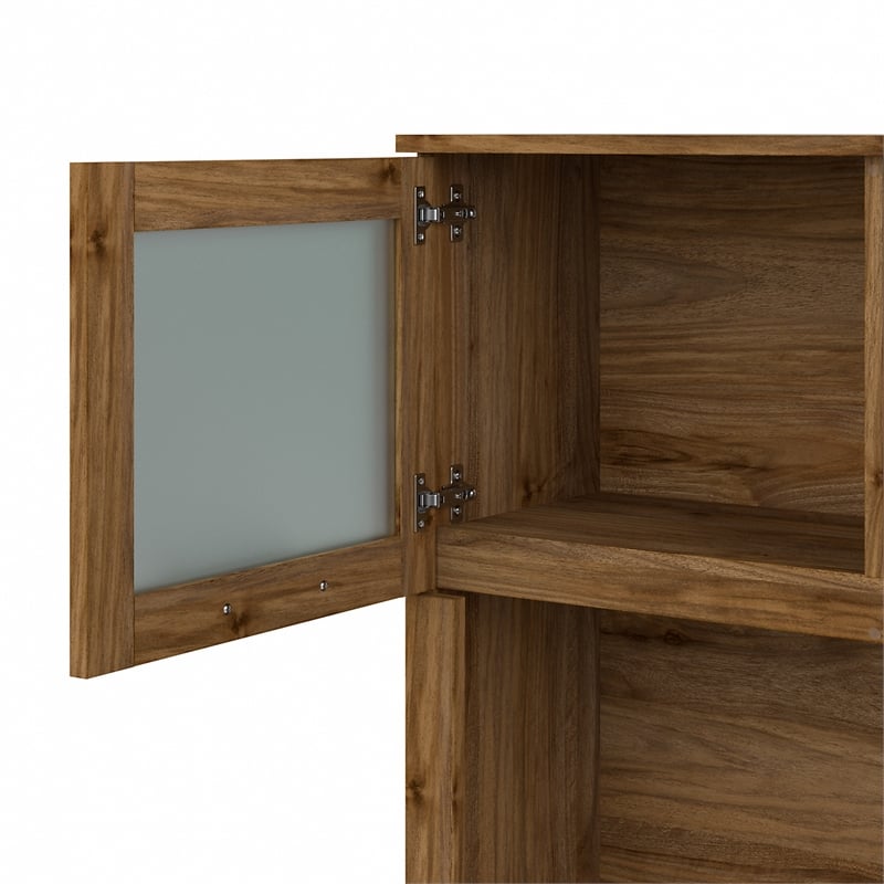 Pemberly Row 60W Desk Hutch in Fresh Walnut - Engineered Wood