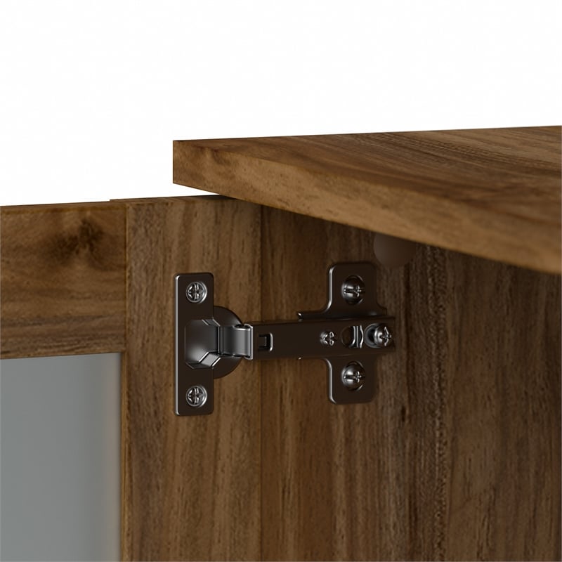 Pemberly Row 60W Desk Hutch in Fresh Walnut - Engineered Wood