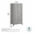 Pemberly Row Tall Storage Cabinet with Doors in Platinum Gray - Engineered Wood