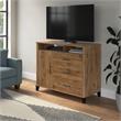 Pemberly Row Tall TV Stand with Storage in Fresh Walnut - Engineered Wood