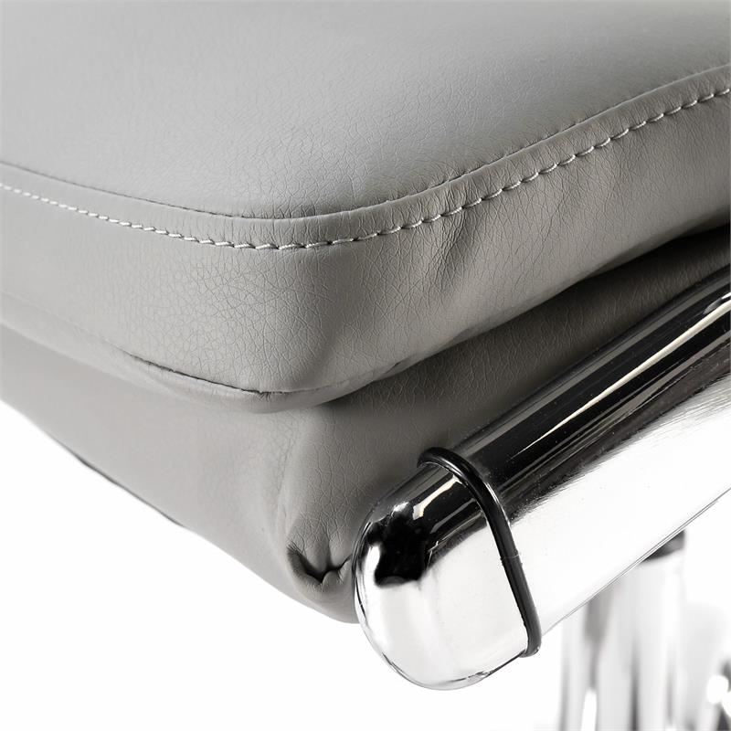 Pemberly Row High Back Faux Leather Executive Office Chair in Light Gray