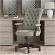 Pemberly Row High Back Fabric Office Chair with Arms in Light Gray