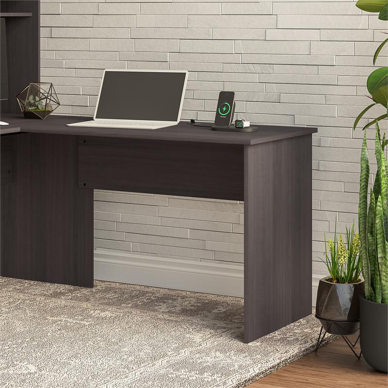 Pemberly Row Modern Desk Return in Heather Gray - Engineered Wood