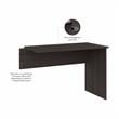Pemberly Row Modern Desk Return in Heather Gray - Engineered Wood