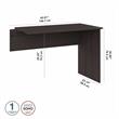 Pemberly Row Modern Desk Return in Heather Gray - Engineered Wood
