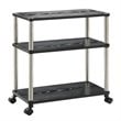 Pemberly Row Modern / Contemporary Office Caddy in Black Wood Finish