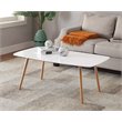 Pemberly Row Modern Rectangular Coffee Table in White Wood Finish
