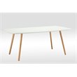 Pemberly Row Modern Rectangular Coffee Table in White Wood Finish