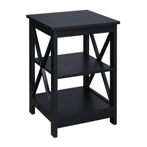Pemberly Row Contemporary Square End Table in Black Wood Finish