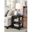 Pemberly Row Contemporary Square End Table in Black Wood Finish