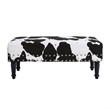 Pemberly Row Faux Leather Multi-Color Cowhide Bench with Nailheads