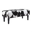 Pemberly Row Faux Leather Multi-Color Cowhide Bench with Nailheads
