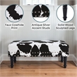 Pemberly Row Faux Leather Multi-Color Cowhide Bench with Nailheads