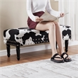 Pemberly Row Faux Leather Multi-Color Cowhide Bench with Nailheads
