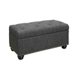 Pemberly Row Modern / Contemporary Ottoman in Black Faux Leather