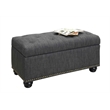 Pemberly Row Modern / Contemporary Ottoman in Black Faux Leather