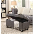 Pemberly Row Modern / Contemporary Ottoman in Black Faux Leather