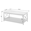 Pemberly Row Modern Coffee Table with Shelf in White Wood Finish