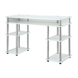 Pemberly Row Modern / Contemporary Writing Desk in White Wood Finish
