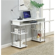 Pemberly Row Modern / Contemporary Writing Desk in White Wood Finish