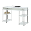 Pemberly Row Modern / Contemporary Writing Desk in White Wood Finish