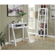 Pemberly Row Modern / Contemporary Writing Desk in White Wood Finish